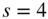 s equals 4