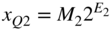 x Subscript upper Q Baseline 2 Baseline equals upper M 2 2 Superscript upper E 2