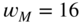 w Subscript upper M Baseline equals 16