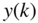 y left-parenthesis k right-parenthesis