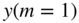 y left-parenthesis m equals 1 right-parenthesis