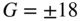 upper G equals plus-or-minus 18