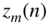 z Subscript m Baseline left-parenthesis n right-parenthesis