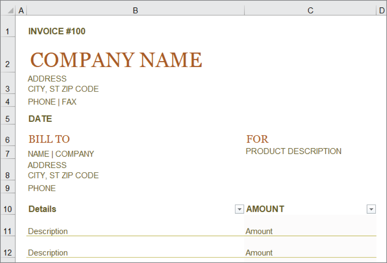 Snapshot of a workbook created from a template