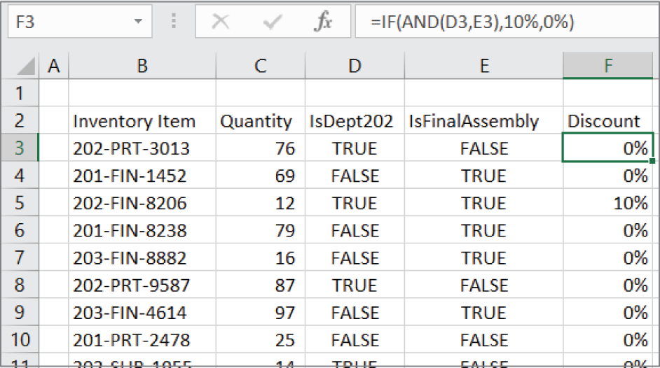 Snapshot of a modified inventory listing