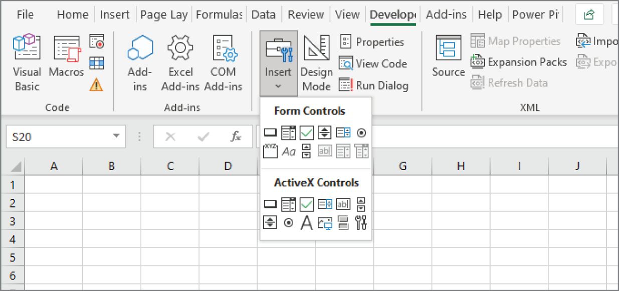 Snapshot of adding a button to a worksheet so that it can be usingd to execute a macro