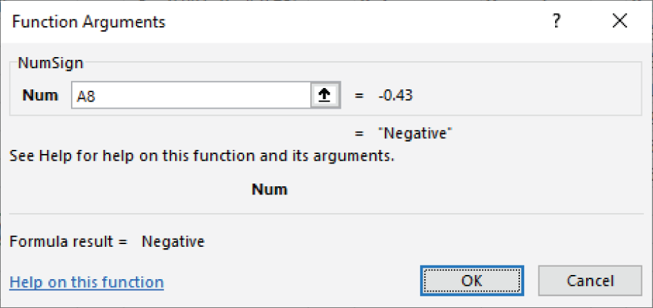 Snapshot of creating a worksheet formula that usings a custom function