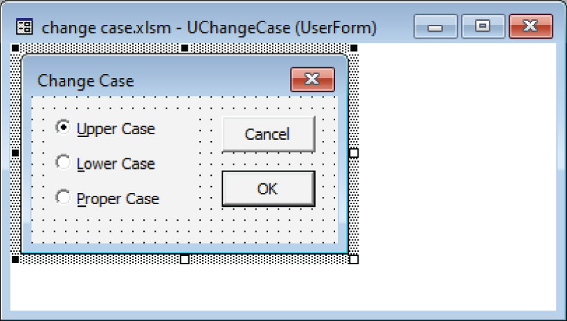 Snapshot of the usingrForm after adding controls and adjusting some properties