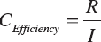 upper C Subscript italic upper Efficiency Baseline equals StartFraction upper R Over upper I EndFraction