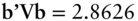 bold b bold prime bold upper V b equals 2.8626