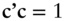 bold c bold prime bold c equals 1