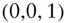 left-parenthesis 0 comma 0 comma 1 right-parenthesis