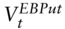 upper V Subscript t Superscript upper E upper B upper P u t