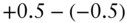 plus 0.5 minus left-parenthesis negative 0.5 right-parenthesis