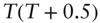 upper T left-parenthesis upper T plus 0.5 right-parenthesis