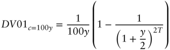 StartLayout 1st Row 1st Column upper D upper V Baseline 0 1 Subscript c equals 100 y 2nd Column equals StartFraction 1 Over 100 y EndFraction left-parenthesis 1 minus StartFraction 1 Over left-parenthesis 1 plus StartFraction y Over 2 EndFraction right-parenthesis Superscript 2 upper T Baseline EndFraction right-parenthesis EndLayout