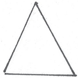 Schematic illustration of interlocking triangles.