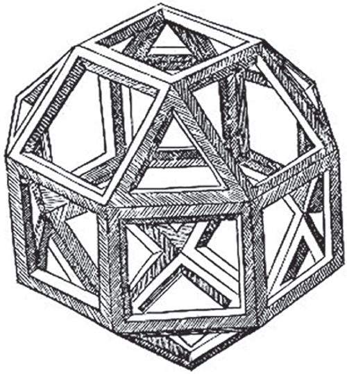 Schematic illustration of Roman numerals made up of connected lines.