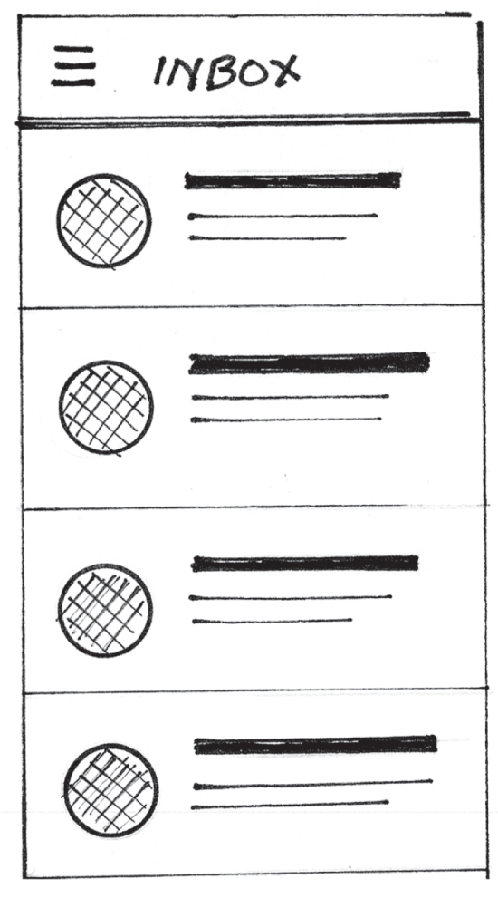 Schematic illustration of a shape split in to half.