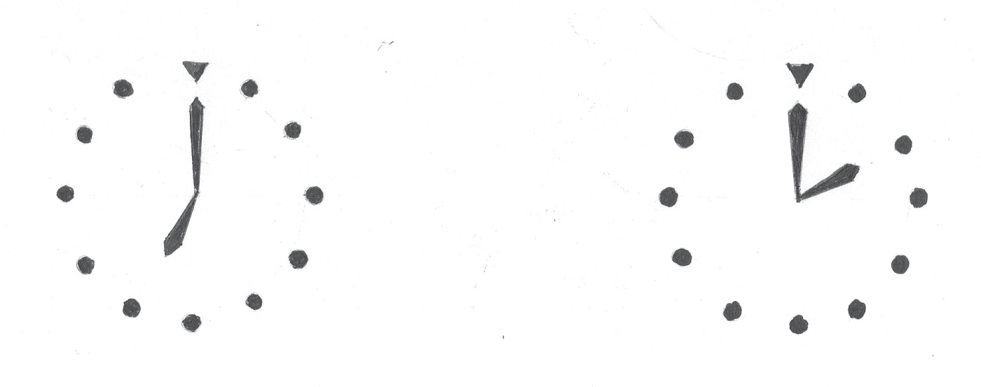 Schematic illustration of a shape split in to half.