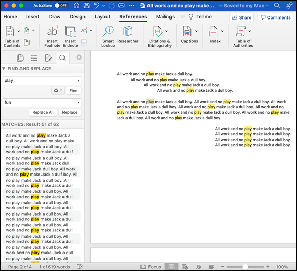 Snapshot shows  change as many instances of a word as you like in a fraction of a second.