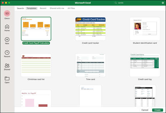 Snapshot shows Microsoft provides dozens of templates that you can search for.