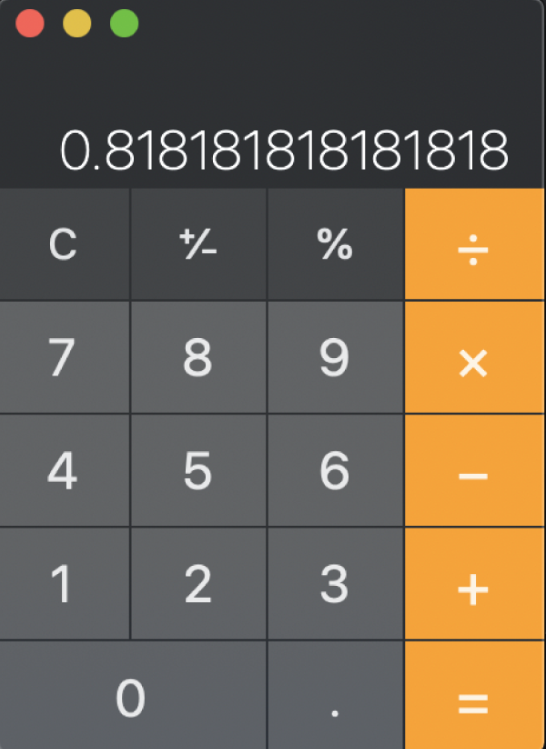 Snapshot of unrounded calculation in a calculator
