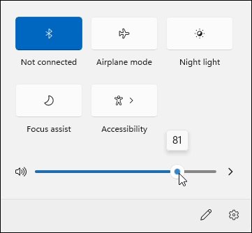 Snapshot of sliding the lever to adjust the volume.