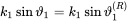 k 1 sine theta 1 equals k 1 sine theta 1 Superscript left-parenthesis upper R right-parenthesis