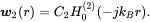 bold-italic w 2 left-parenthesis r right-parenthesis equals upper C 2 upper H 0 Superscript left-parenthesis 2 right-parenthesis Baseline left-parenthesis minus j k Subscript upper B Baseline r right-parenthesis period