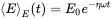 left pointing angle upper E right pointing angle Subscript upper E Baseline left-parenthesis t right-parenthesis equals upper E 0 e Superscript minus eta omega t