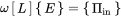 omega Start 1 By 1 Matrix 1st Row upper L EndMatrix Start 1 By 1 Matrix 1st Row upper E EndMatrix equals Start 1 By 1 Matrix 1st Row normal upper Pi Subscript in EndMatrix