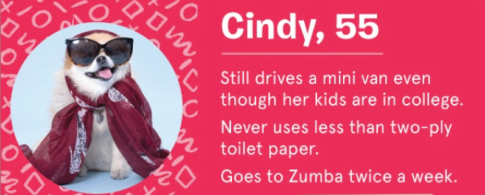 A chat box of Cindy, 55.