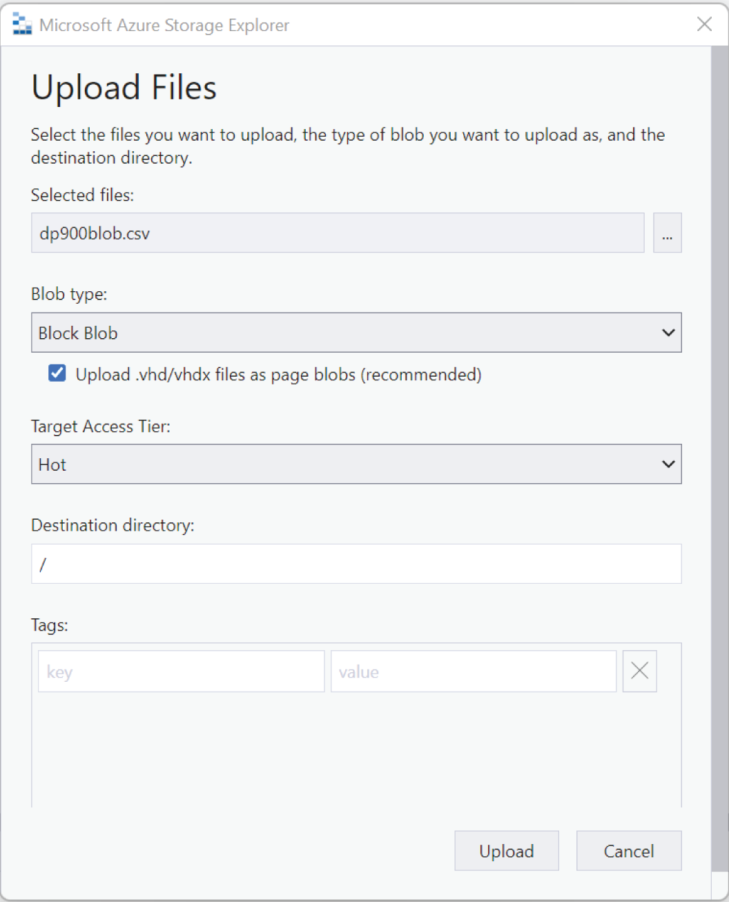 Schematic illustration of Upload Files pop-up page