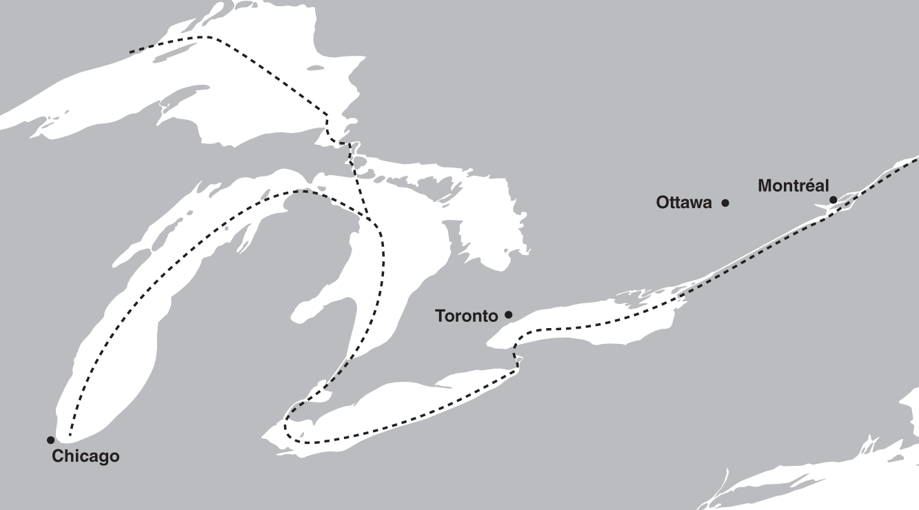 Schematic illustration of the St. Lawrence Seaway