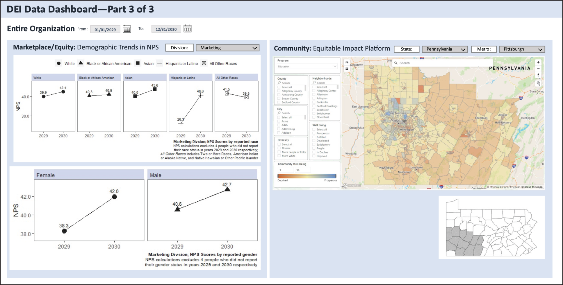 Snapshot of Organizational DEI Dashboard (Part 3 of 3)