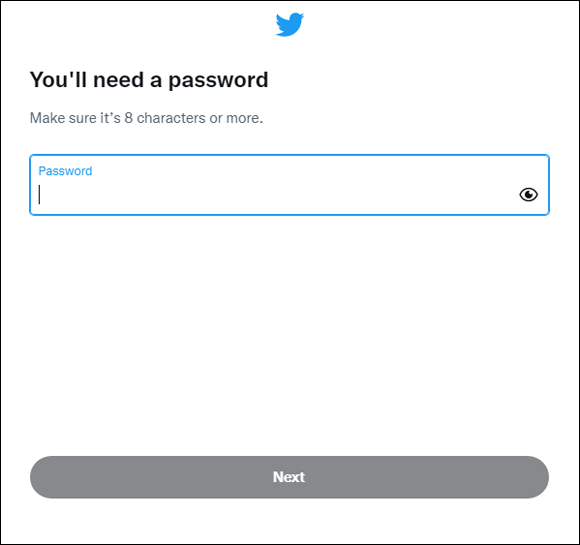 Snapshot of Use a strong password for your Twitter account.