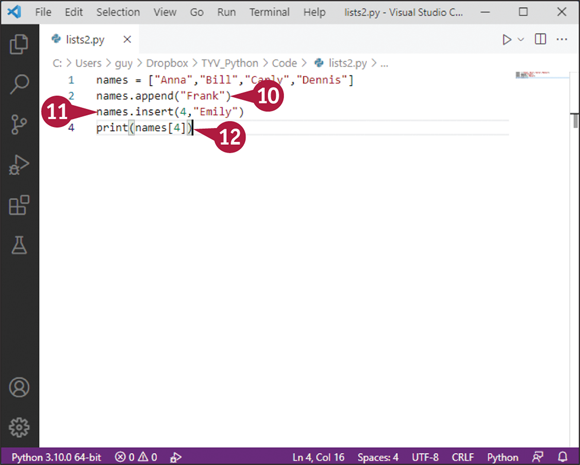 Snapshot of Visual Studio Code closes the Terminal pane.