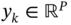 y Subscript k Baseline element-of double-struck upper R Superscript upper P