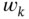 w Subscript k