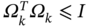 upper Omega Subscript k Superscript upper T Baseline upper Omega Subscript k Baseline less-than-or-slanted-equals upper I