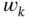 w Subscript k