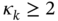 kappa Subscript k Baseline greater-than-or-equal-to 2