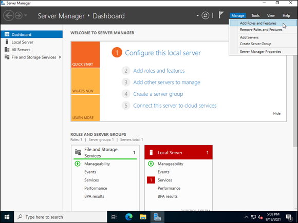 Snapshot of Installing the MPIO feature in Windows Server 2022.