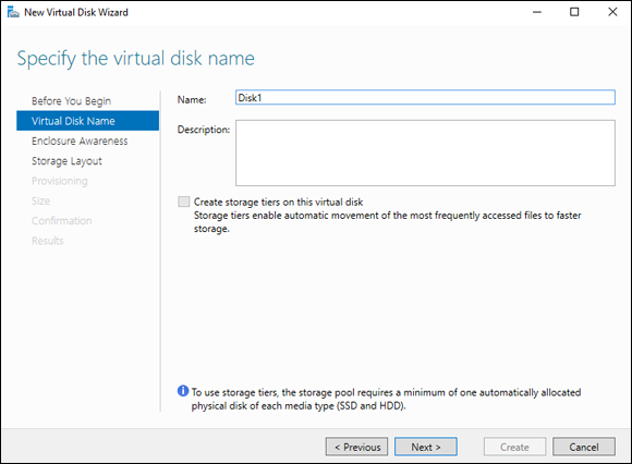 Snapshot shows to name the virtual disk before you can use it.