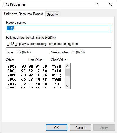 Snapshot of verifying that the TLSA record was created properly is important.