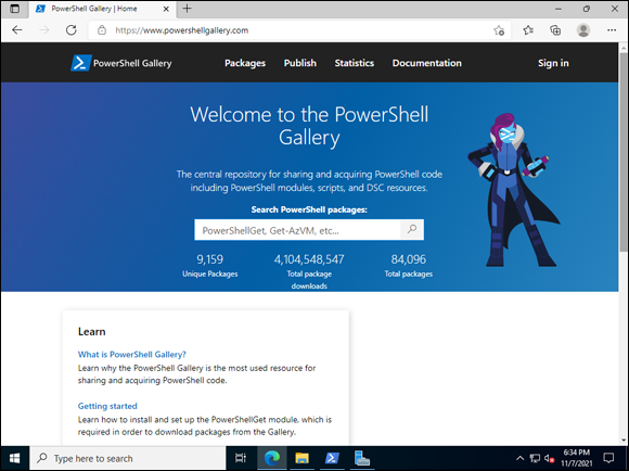 Snapshot of PowerShell Gallery is an excellent resource to download or see examples of various scripts or modules.