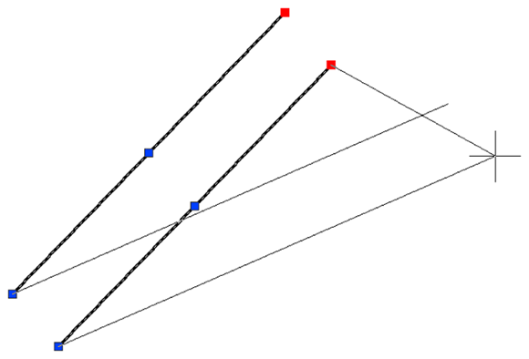 Schematic illustration of stretching multiple objects with multiple hot grips.