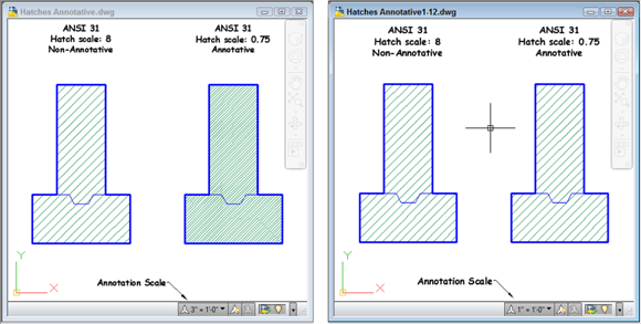 Snapshot of hatches annotative (and not).