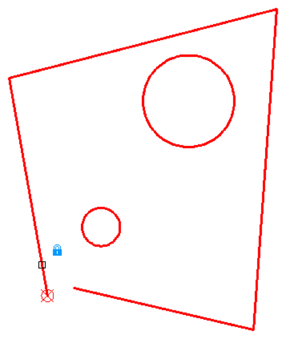 Snapshot shows Locking down an object in drawing space.